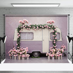 Aperturee - Aperturee Warm Floral Color Motor Home Sweet Wedding Backdrop