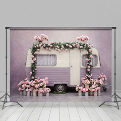 Aperturee - Aperturee Warm Floral Color Motor Home Sweet Wedding Backdrop