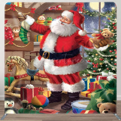Aperturee - Aperturee Warm Gift Room Santa Night Christmas Square Backdrop