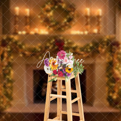 Aperturee - Aperturee Warm House Fireplace Christmas Backdrop For Photo