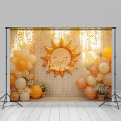 Aperturee - Aperturee Warm Indoor Balloon Sun Curtain Cake Smash Backdrop