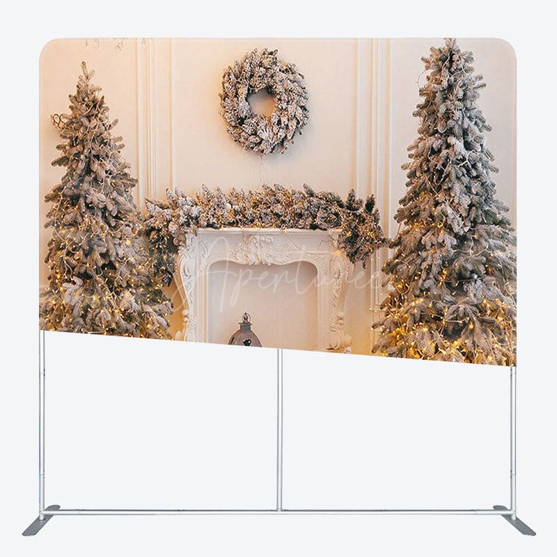 Aperturee - Aperturee Warm Light Christmas Tree Tension Fabric Backdrop