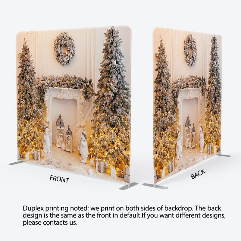 Aperturee - Aperturee Warm Light Christmas Tree Tension Fabric Backdrop