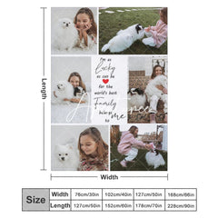 Aperturee - Aperturee Warm Pet With Family Personalized Photo Blanket