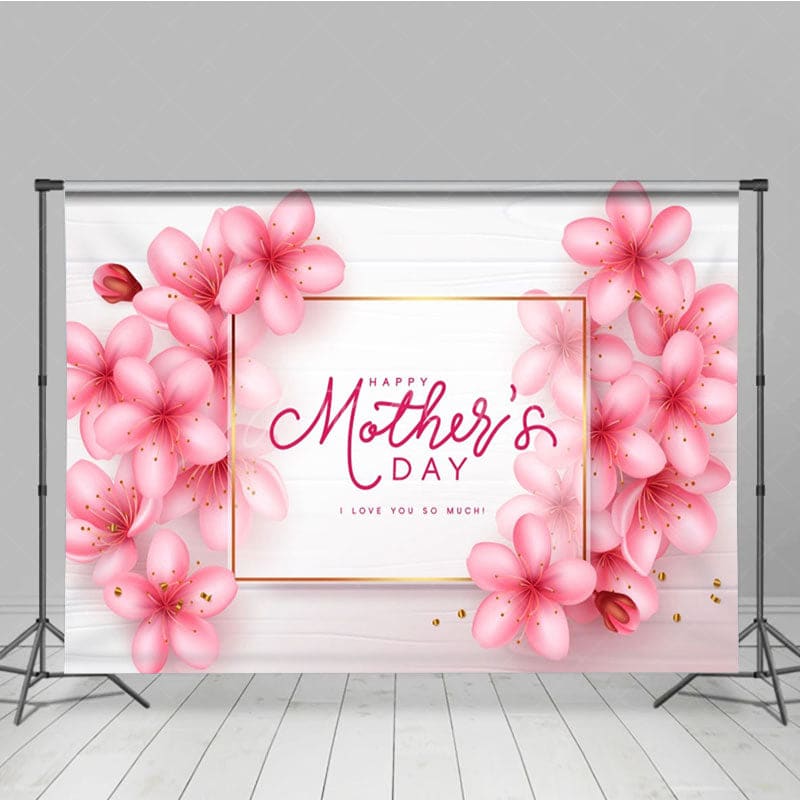 Aperturee - Aperturee Warm Pink Floral Pistil Happy Mothers Day Backdrop