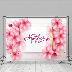 Aperturee - Aperturee Warm Pink Floral Pistil Happy Mothers Day Backdrop