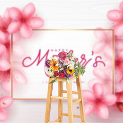 Aperturee - Aperturee Warm Pink Floral Pistil Happy Mothers Day Backdrop