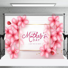 Aperturee - Aperturee Warm Pink Floral Pistil Happy Mothers Day Backdrop