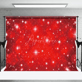Aperturee - Aperturee Warm Red Shining Bokeh Snowflake Christmas Backdrop