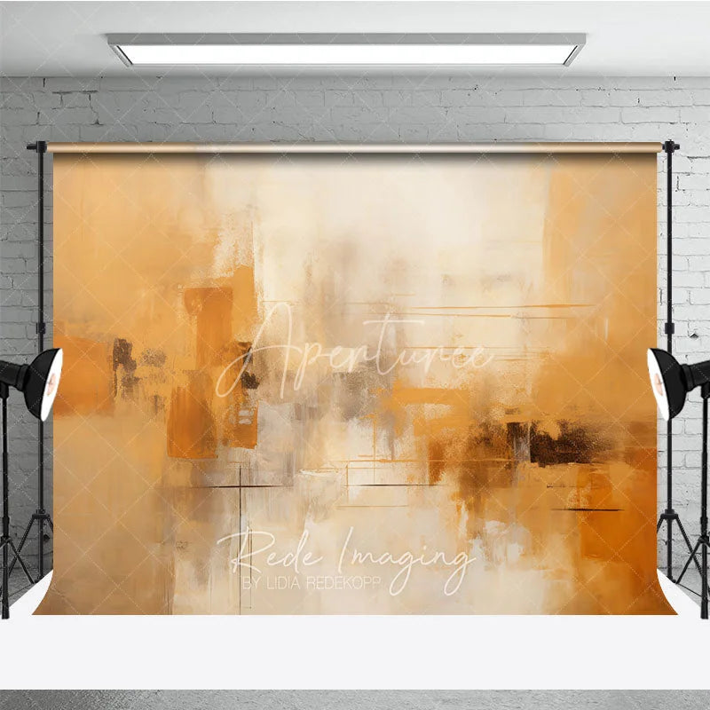 Aperturee - Aperturee Warm Tones Abstract Photography Backdrop Modern Artistic Brushstroke Photo Studio Prop