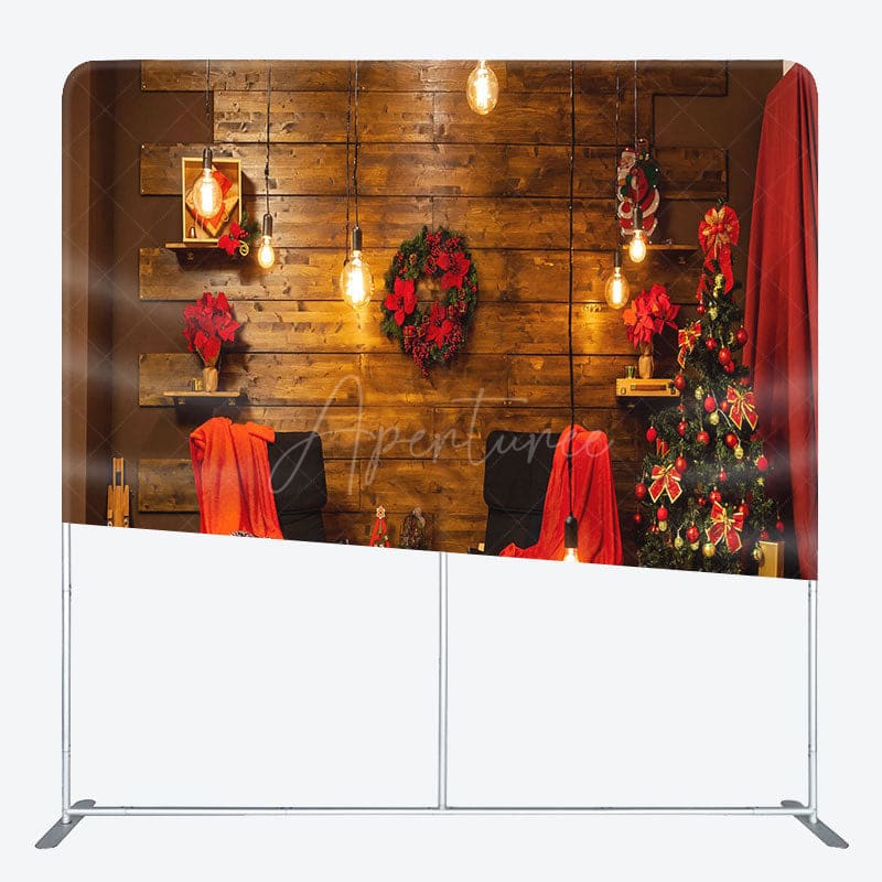 Aperturee - Aperturee Warm Wall Xmas Tree Pillow Cover Christmas Backdrop