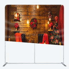 Aperturee - Aperturee Warm Wall Xmas Tree Pillow Cover Christmas Backdrop