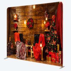 Aperturee - Aperturee Warm Wall Xmas Tree Pillow Cover Christmas Backdrop