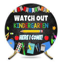 Aperturee - Aperturee Watch Out Kindergarten Round Back To School Backdrop