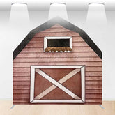 Aperturee Aperturee Watercolor Brown Farm House Barn Door Arch Backdrop