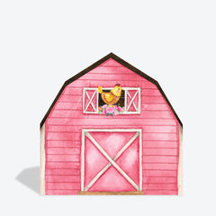 Aperturee - Aperturee Watercolor Chick Floral Pink Barn Door Arch Backdrop