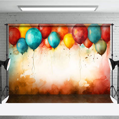 Aperturee - Aperturee Watercolor Color Balloons Wall Abstract Photo Backdrop