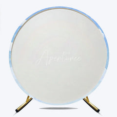 Aperturee - Aperturee Watercolor Rainbow in the Sky Round Backdrop Pastel Clouds and Stars for Birthday Baby Shower Photo Booth Decor