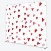 Aperturee - Aperturee Watercolor Red and Pink Heart Pattern Tension Fabric Backdrop Sweet Valentine Day Photography Background