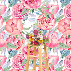 Aperturee - Aperturee Watercolor Red Pink Rose Floral Photography Backdrop