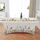 Aperturee - Aperturee Watercolor Spring Blossom Flower Stretch Table Cover