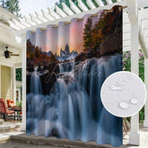 Aperturee - Aperturee Waterfall Landscape Waterproof Outdoor Curtains For Gazebo
