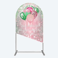 Aperturee Aperturee Watermelon Balloons Pink Glitter Birthday Arch Backdrop