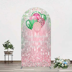 Aperturee Aperturee Watermelon Balloons Pink Glitter Birthday Arch Backdrop