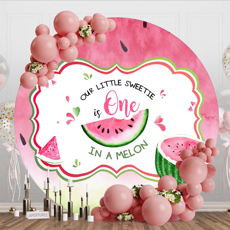 Aperturee - Aperturee Watermelon Pink One In A Melon Birthday Round Cover
