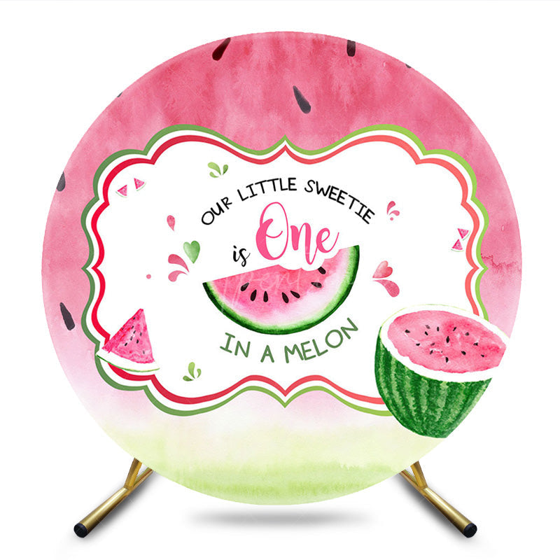 Aperturee - Aperturee Watermelon Pink One In A Melon Birthday Round Cover