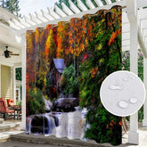 Aperturee - Aperturee Waterproof Tropical Landscape Outdoor Curtains For Gazebo