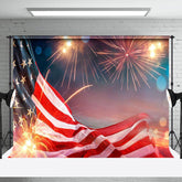 Aperturee - Aperturee Waving Usa Flag Bloom Sparkle Celebrates Backdrop