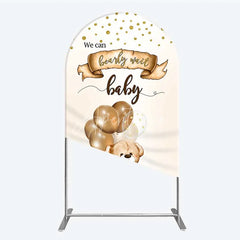Aperturee - Aperturee We Can Bearly Wait Arch Backdrop Brown Teddy Bear Balloon Baby Shower Cover