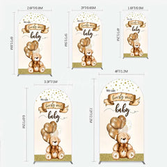 Aperturee - Aperturee We Can Bearly Wait Arch Backdrop Brown Teddy Bear Balloon Baby Shower Cover