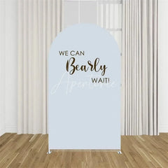 Aperturee - Aperturee We Can Bearly Wait Arch Backdrop Tan Teddy Bear Baby Shower Background Boho Neutral Arch Cover for Boys Girls