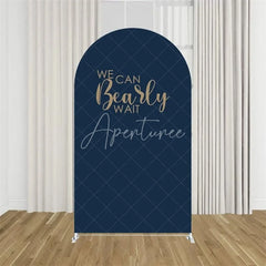 Aperturee - Aperturee We Can Bearly Wait Arch Backdrop Tan Teddy Bear Baby Shower Background Boho Neutral Arch Cover for Boys Girls