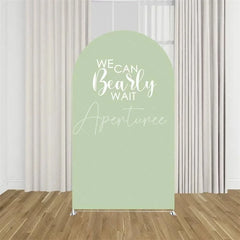 Aperturee - Aperturee We Can Bearly Wait Arch Backdrop Tan Teddy Bear Baby Shower Background Boho Neutral Arch Cover for Boys Girls