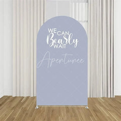 Aperturee - Aperturee We Can Bearly Wait Arch Backdrop Tan Teddy Bear Baby Shower Background Boho Neutral Arch Cover for Boys Girls
