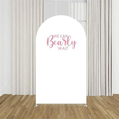 Aperturee - Aperturee We Can Bearly Wait Arch Backdrop Tan Teddy Bear Baby Shower Background Boho Neutral Arch Cover for Boys Girls