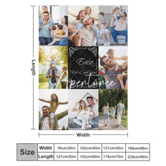 Aperturee - Aperturee We Love You Custom Baby Name Family Photo Blanket