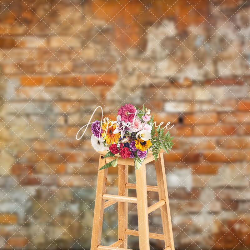 Aperturee - Aperturee Weathered Brown Brick Wall Uneven Surface Backdrop