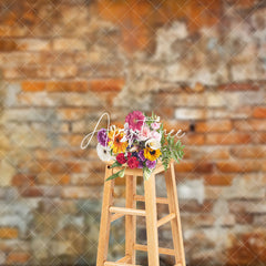 Aperturee - Aperturee Weathered Brown Brick Wall Uneven Surface Backdrop