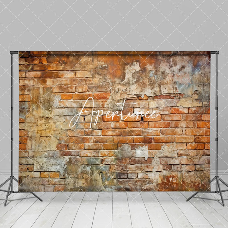 Aperturee - Aperturee Weathered Brown Brick Wall Uneven Surface Backdrop