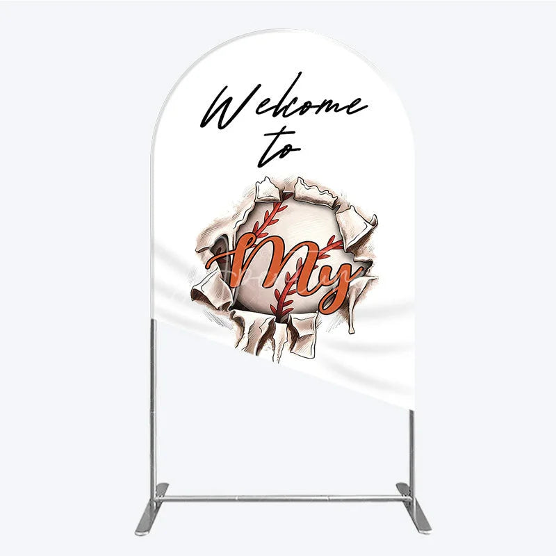 Aperturee - Aperturee Welcome to My Country Baseball Arch Backdrop Sports Theme Breakthrough Design Party Cover