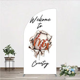 Aperturee - Aperturee Welcome to My Country Baseball Half Moon Arch Backdrop Sports Theme Breakthrough Design Party Cover