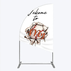 Aperturee - Aperturee Welcome to My Country Baseball Half Moon Arch Backdrop Sports Theme Breakthrough Design Party Cover