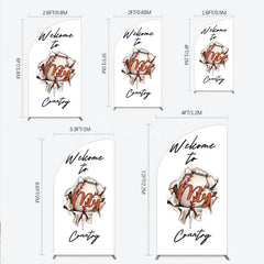 Aperturee - Aperturee Welcome to My Country Baseball Half Moon Arch Backdrop Sports Theme Breakthrough Design Party Cover