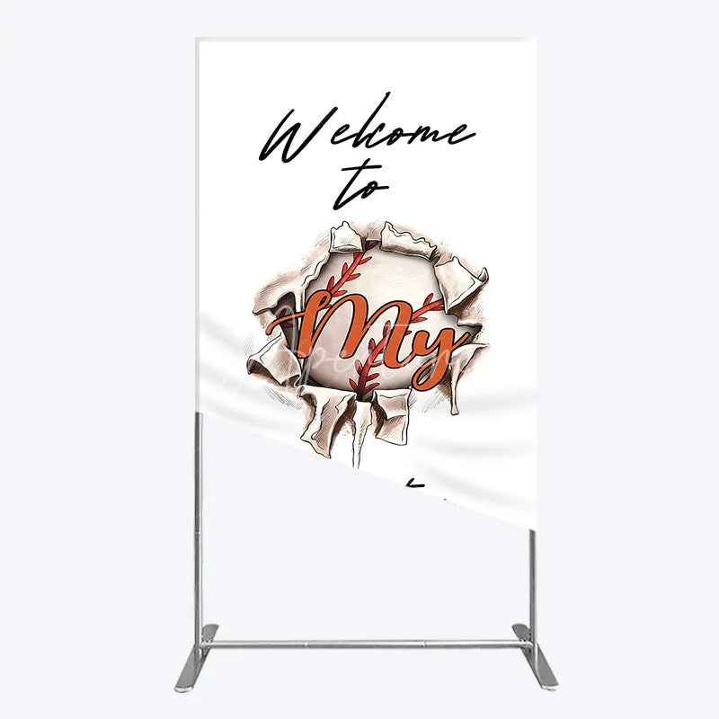 Aperturee - Aperturee Welcome to My Country Baseball Rectangle Backdrop Sports Theme Breakthrough Design Party Cover