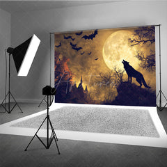 Aperturee - Aperturee Werewolf Howling at Full Moon Photography Backdrop Gothic Halloween Night Scene Spooky Forest Photo Shoots