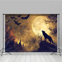Aperturee - Aperturee Werewolf Howling at Full Moon Photography Backdrop Gothic Halloween Night Scene Spooky Forest Photo Shoots